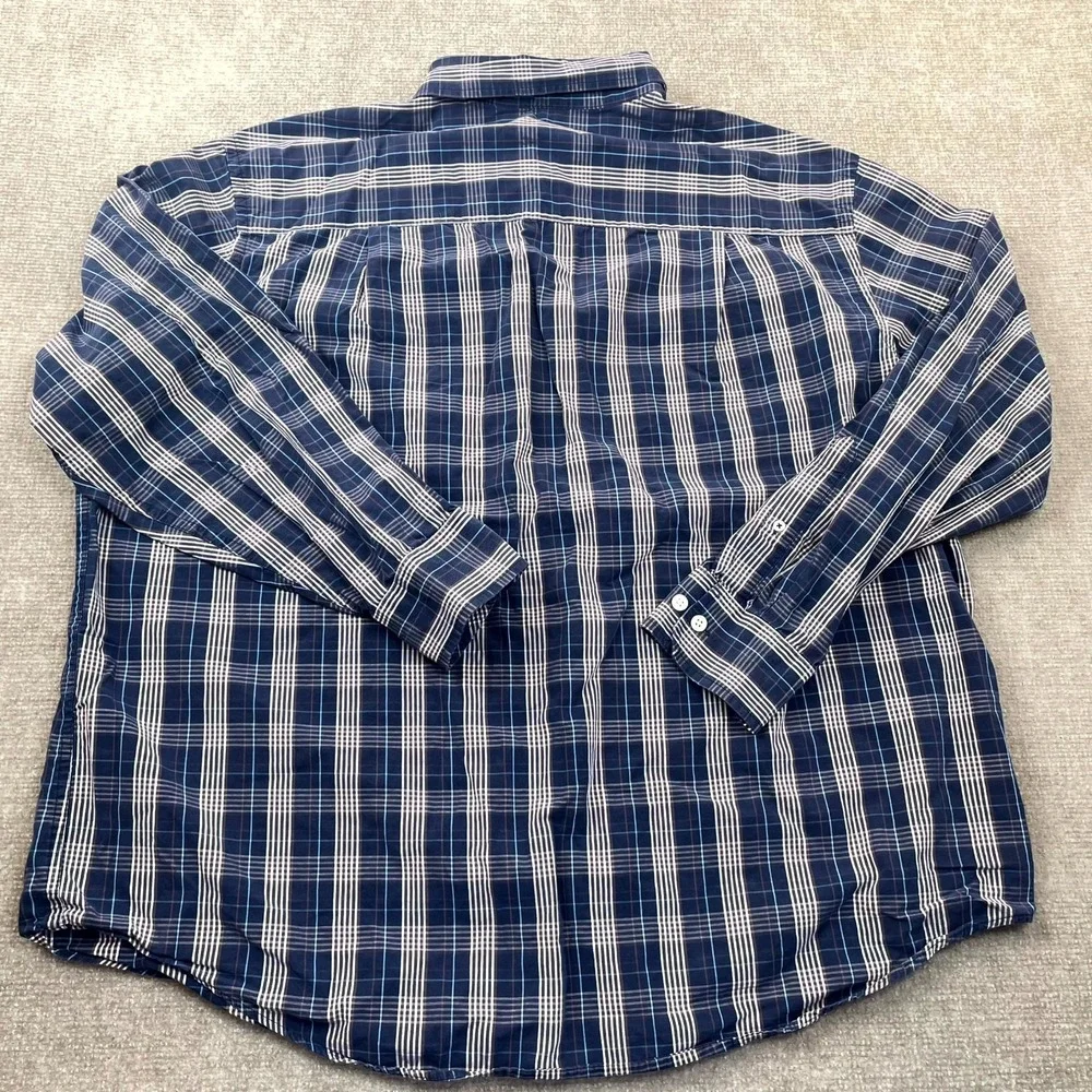 Izod Shirt Mens 2XL Multicolor‎ Plaid Cotton Shirttail Hem Pleated Button Down